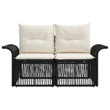 vidaXL Tuin Sofa 2-Aantal zitplaatsen Zwart poly rattan