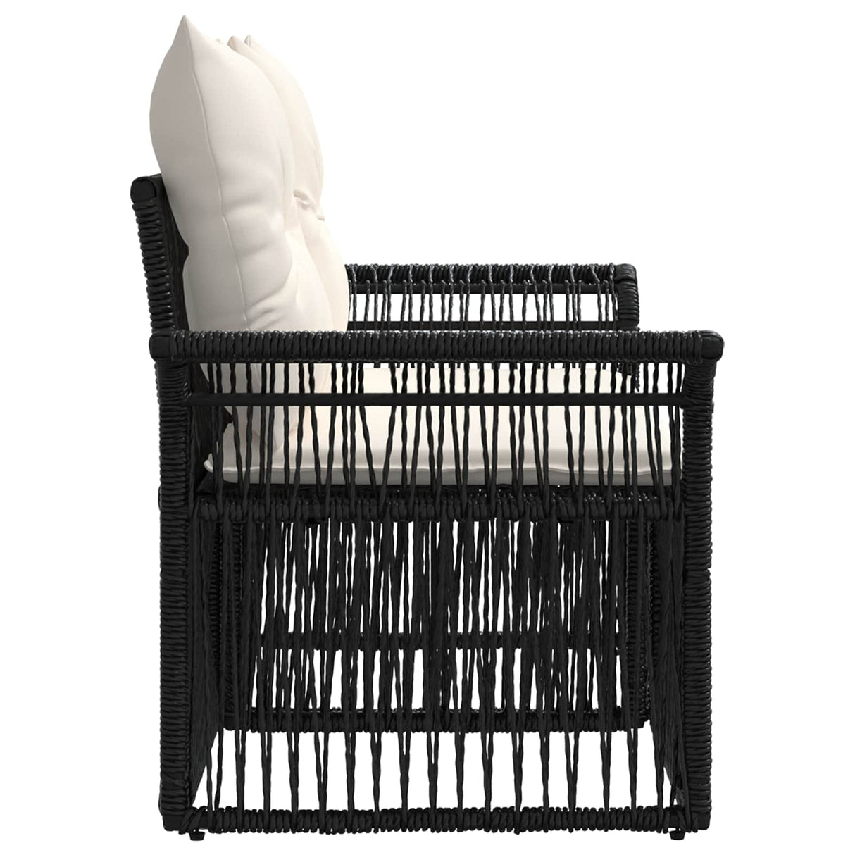 vidaXL Tuin Sofa 2-Aantal zitplaatsen Zwart poly rattan