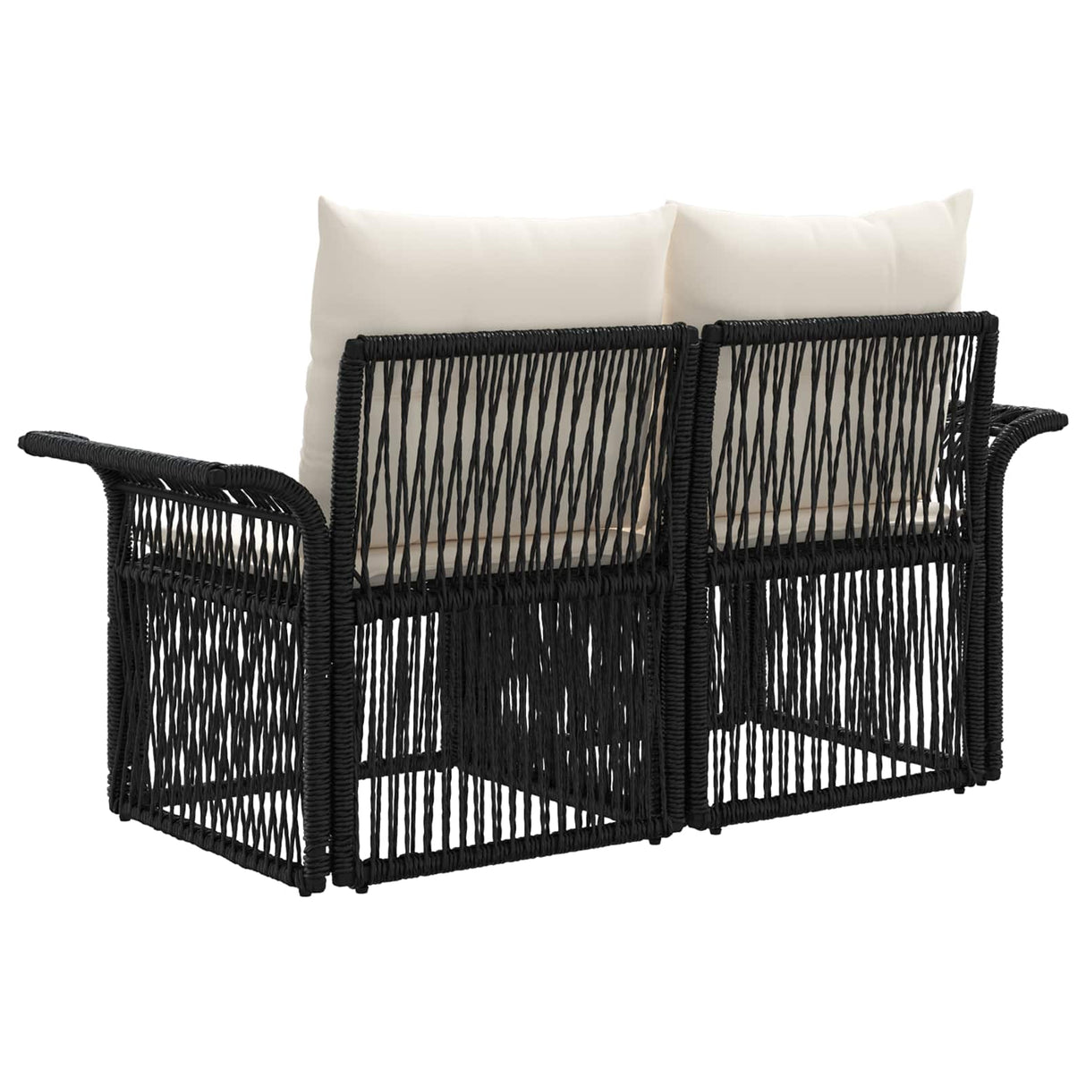 vidaXL Tuin Sofa 2-Aantal zitplaatsen Zwart poly rattan