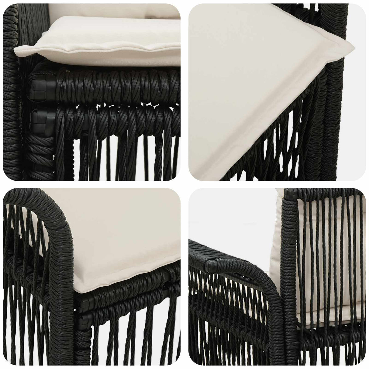 vidaXL Tuin Sofa 2-Aantal zitplaatsen Zwart poly rattan