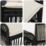 vidaXL Tuin Sofa 2-Aantal zitplaatsen Zwart poly rattan