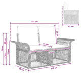 vidaXL Tuin Sofa 2-Aantal zitplaatsen Zwart poly rattan