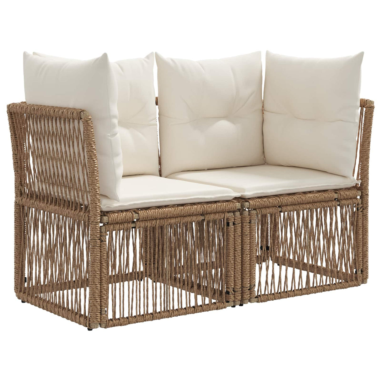 vidaXL Tuin Sofa 2-Aantal zitplaatsen Zwart poly rattan