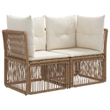 vidaXL Tuin Sofa 2-Aantal zitplaatsen Zwart poly rattan