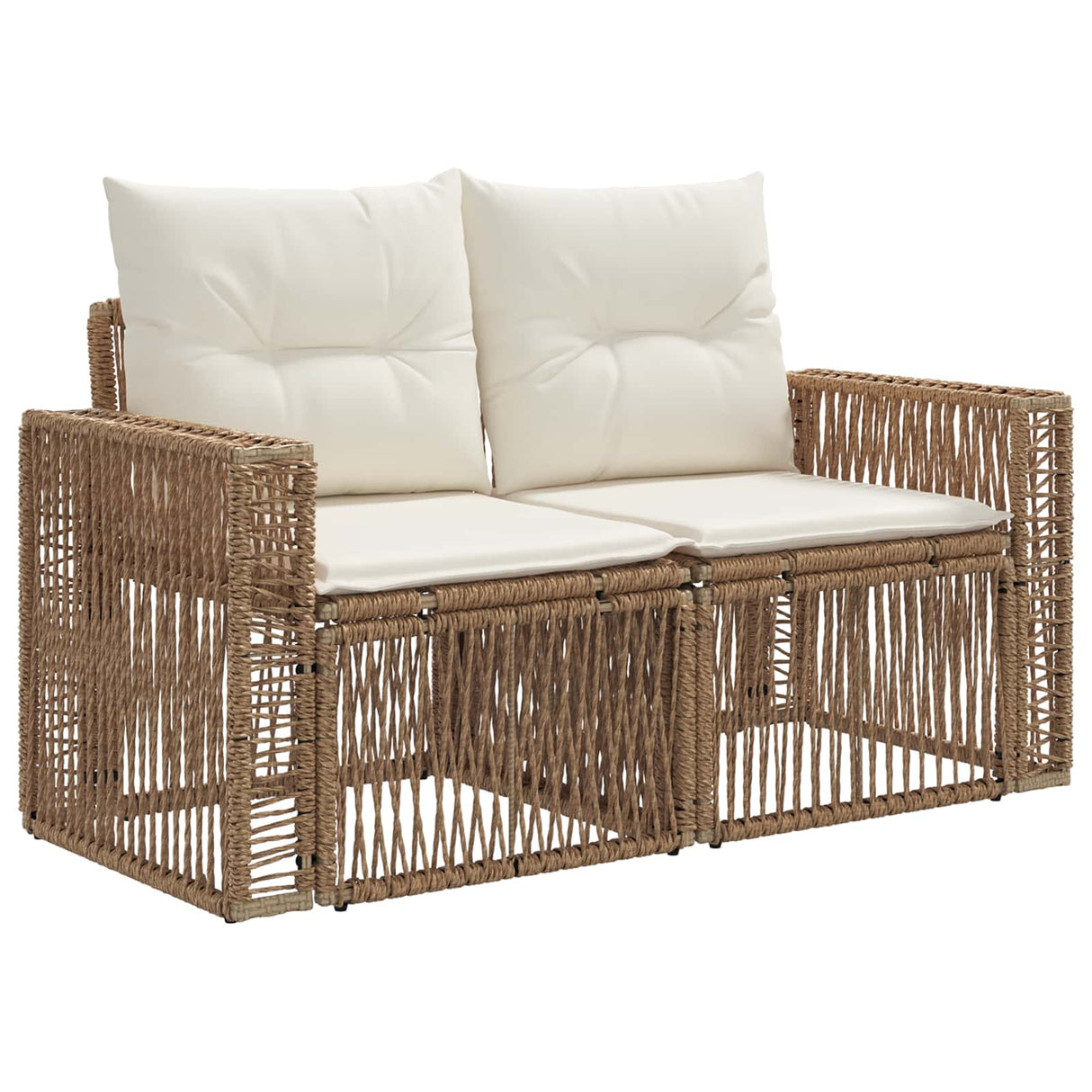 vidaXL Tuin Sofa 2-Aantal zitplaatsen Zwart poly rattan