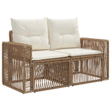 vidaXL Tuin Sofa 2-Aantal zitplaatsen Zwart poly rattan