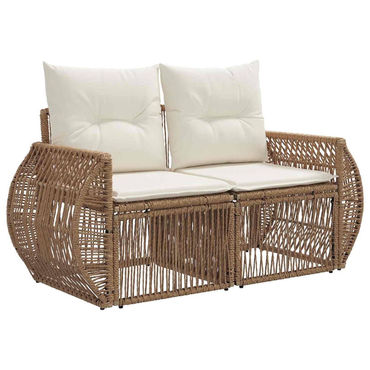 vidaXL Tuin Sofa 2-Aantal zitplaatsen Zwart poly rattan