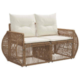 vidaXL Tuin Sofa 2-Aantal zitplaatsen Zwart poly rattan
