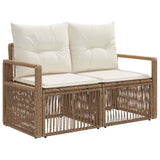 vidaXL Tuin Sofa 2-Aantal zitplaatsen Zwart poly rattan