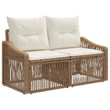 vidaXL Tuin Sofa 2-Aantal zitplaatsen Zwart poly rattan