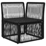 vidaXL Hoeksofa eenheid Zwart poly rattan
