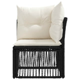 vidaXL Hoeksofa eenheid Zwart poly rattan