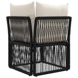 vidaXL Hoeksofa eenheid Zwart poly rattan