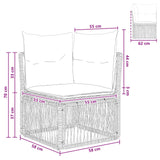 vidaXL Hoeksofa eenheid Zwart poly rattan