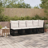 vidaXL Hoeksofa eenheid Zwart poly rattan