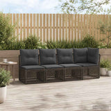vidaXL Hoeksofa eenheid Zwart poly rattan