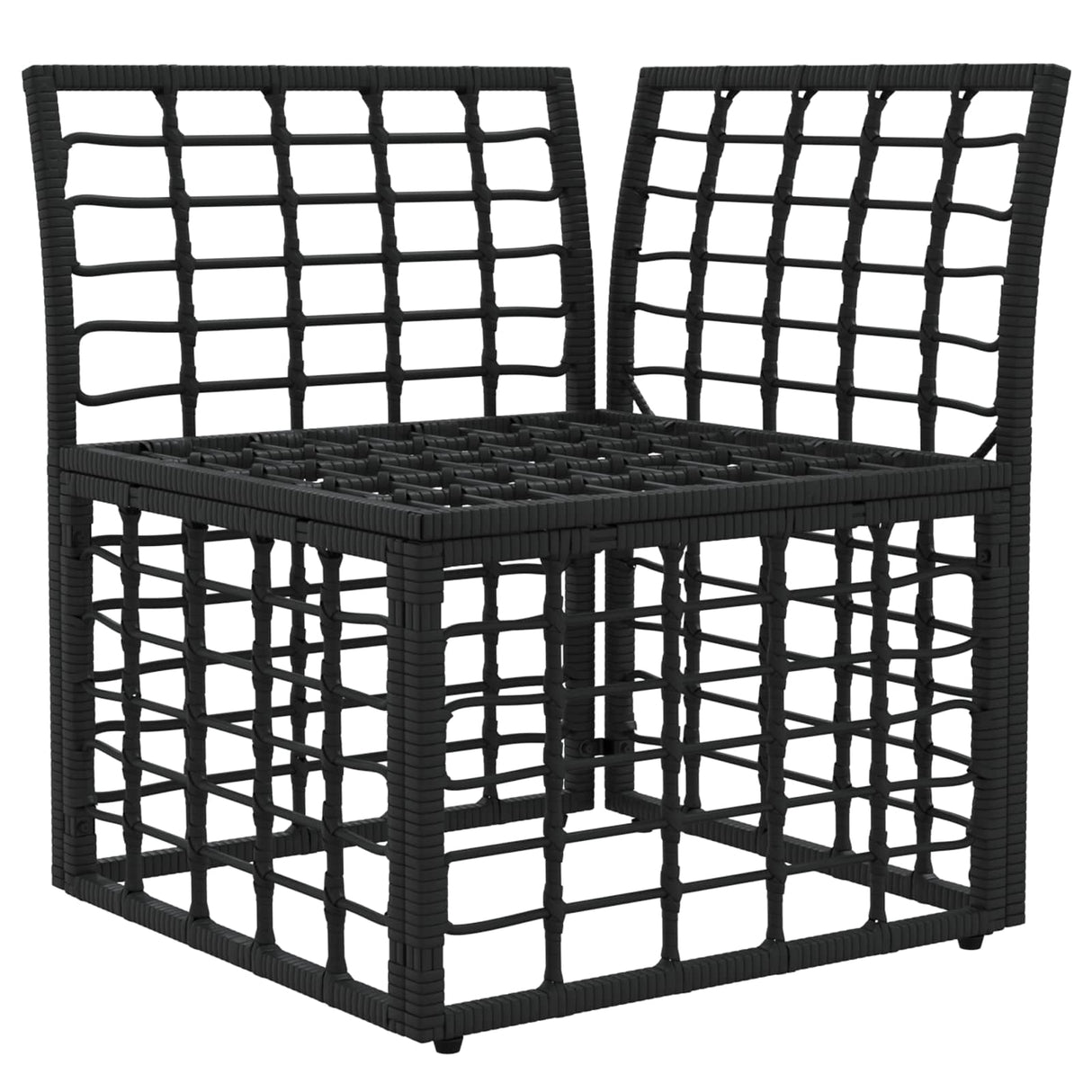 vidaXL Modulair Buitenkant Hoekbank Eenheid Zwart poly rattan