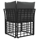 vidaXL Modulair Buitenkant Hoekbank Eenheid Zwart poly rattan