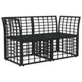 vidaXL Buiten loveseat 2 pcs Zwart en Donker Grijs poly rattan