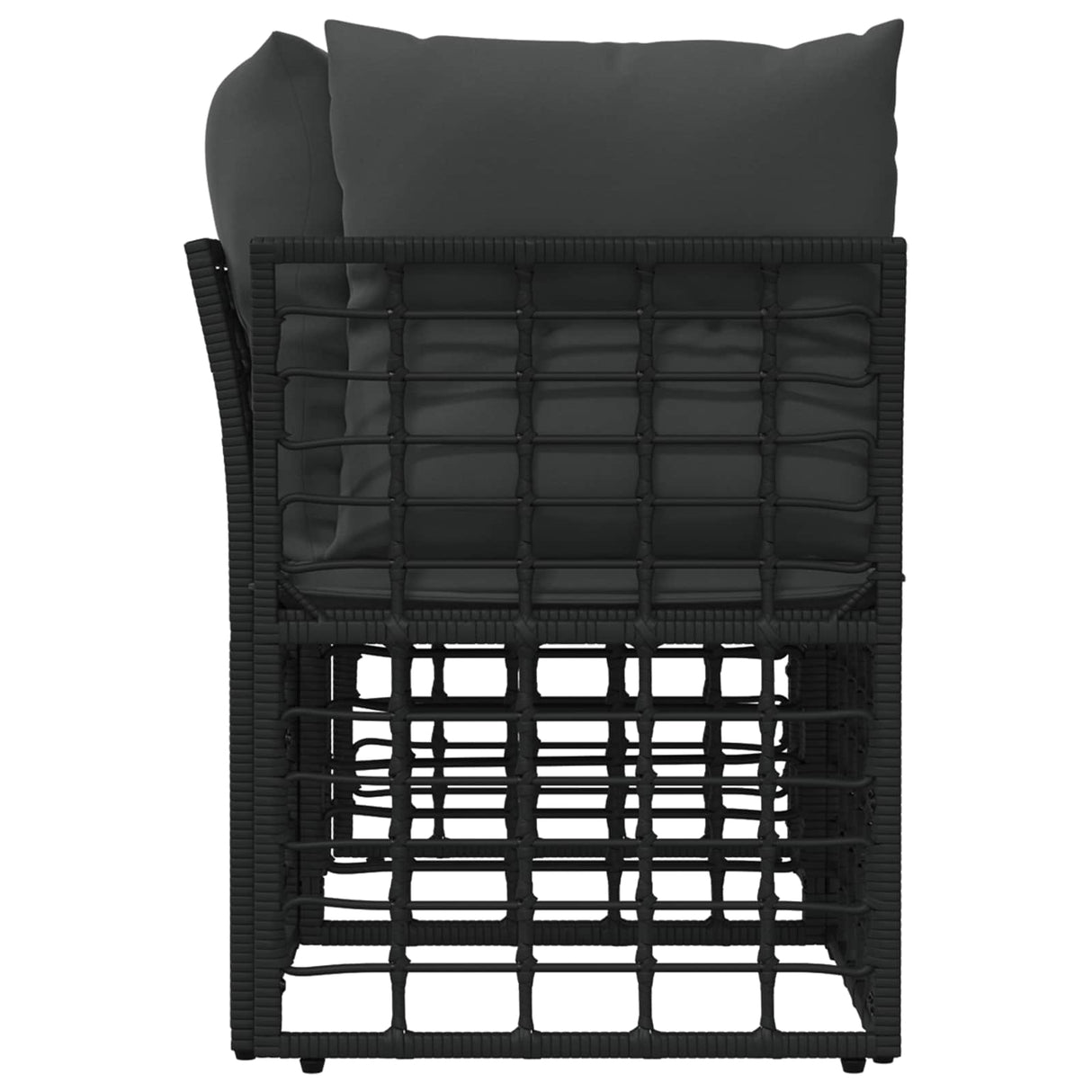 vidaXL Buiten loveseat 2 pcs Zwart en Donker Grijs poly rattan