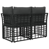 vidaXL Buiten loveseat 2 pcs Zwart en Donker Grijs poly rattan