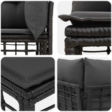 vidaXL Buiten loveseat 2 pcs Zwart en Donker Grijs poly rattan