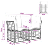 vidaXL Buiten loveseat 2 pcs Zwart en Donker Grijs poly rattan