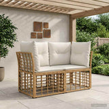 vidaXL Buiten loveseat 2 pcs Zwart en Donker Grijs poly rattan