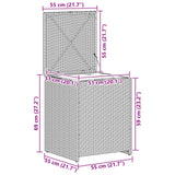 vidaXL Kussenbox 55 x 55 x 69 cm staal