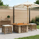 vidaXL Tuin Eettafel Set met kussen 3 pcs Beige en Crème poly rattan