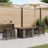 vidaXL Tuin Eettafel Set met kussen 3 pcs Beige en Crème poly rattan