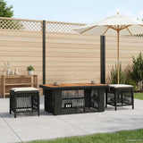 vidaXL Tuin Eettafel Set met kussen 3 pcs Beige en Crème poly rattan