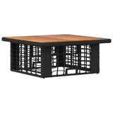 vidaXL Tuin Eettafel Set 3 pcs Zwart en Grijs Poly Riet en Acacia Hout