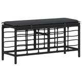 vidaXL Tuin Eettafel Set 3 pcs Zwart en Grijs Poly Riet en Acacia Hout