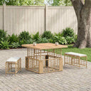 vidaXL Tuin Eettafel Set 3 pcs Zwart en Grijs Poly Riet en Acacia Hout