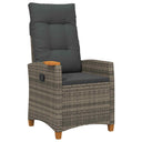 vidaXL Verstelbare stoel met theetafel Zwart 62 x 64 x 112 cm