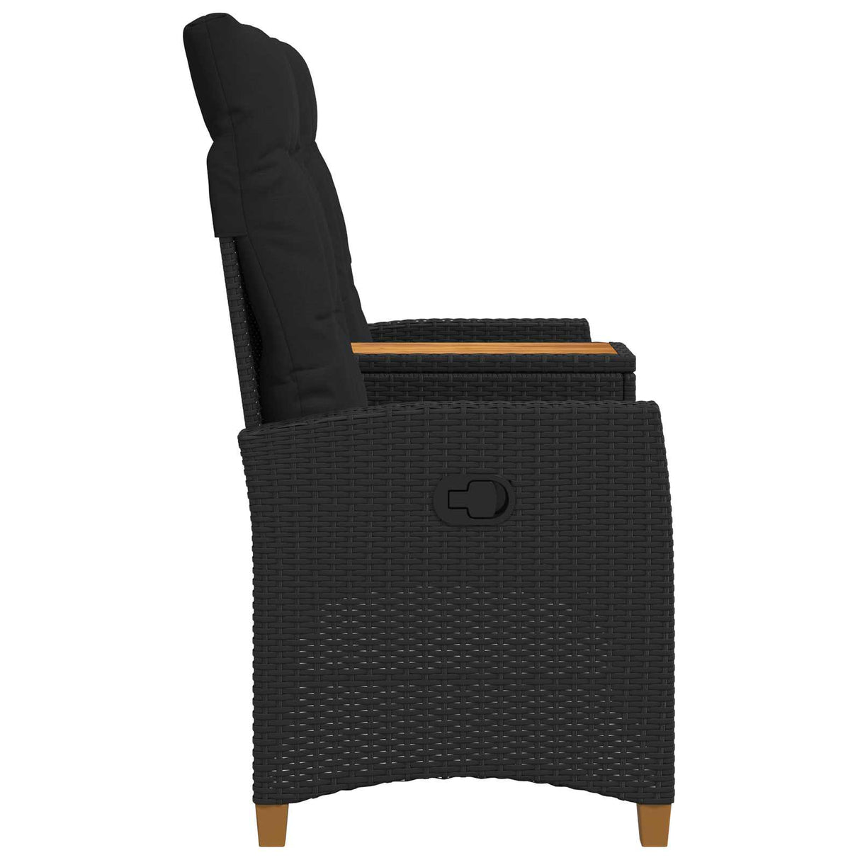 vidaXL Sun Lounger with Table Black 126 x 65 x 112 cm poly rattan