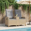 vidaXL Sun Lounger with Table Black 126 x 65 x 112 cm poly rattan
