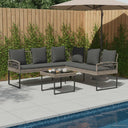 vidaXL Tuinsofa set met kussen 2 pcs Grijs Poly Rattan en Staal