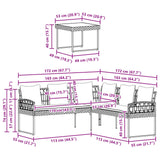 vidaXL Tuinsofa set met kussen 2 pcs Grijs Poly Rattan en Staal