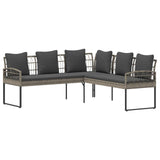 vidaXL Tuinsofa set met kussen 2 pcs Grijs Poly Rattan en Staal