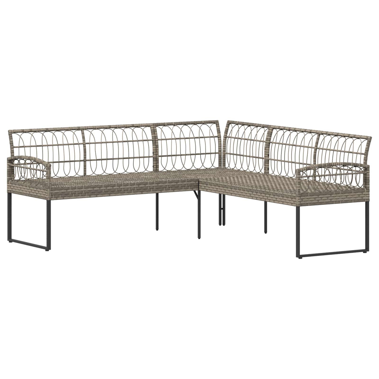vidaXL Tuinsofa set met kussen 2 pcs Grijs Poly Rattan en Staal