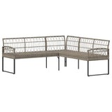 vidaXL Tuinsofa set met kussen 2 pcs Grijs Poly Rattan en Staal