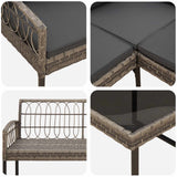 vidaXL Tuinsofa set met kussen 2 pcs Grijs Poly Rattan en Staal