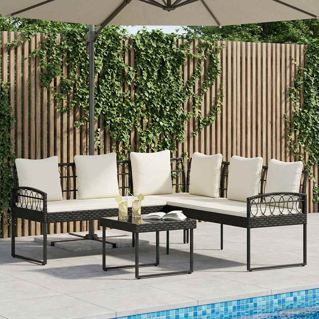 vidaXL Tuinsofa set met kussen 2 pcs Grijs Poly Rattan en Staal