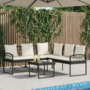 vidaXL Tuinsofa set met kussen 2 pcs Grijs Poly Rattan en Staal