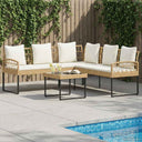 vidaXL Tuinsofa set met kussen 2 pcs Grijs Poly Rattan en Staal