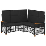 vidaXL Tuin verstelbare bank set Zwart 164 x 164 x 112 cm poly rattan
