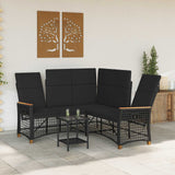 vidaXL Tuin verstelbare bank set Zwart 164 x 164 x 112 cm poly rattan