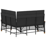 vidaXL Tuin verstelbare bank set Zwart 164 x 164 x 112 cm poly rattan